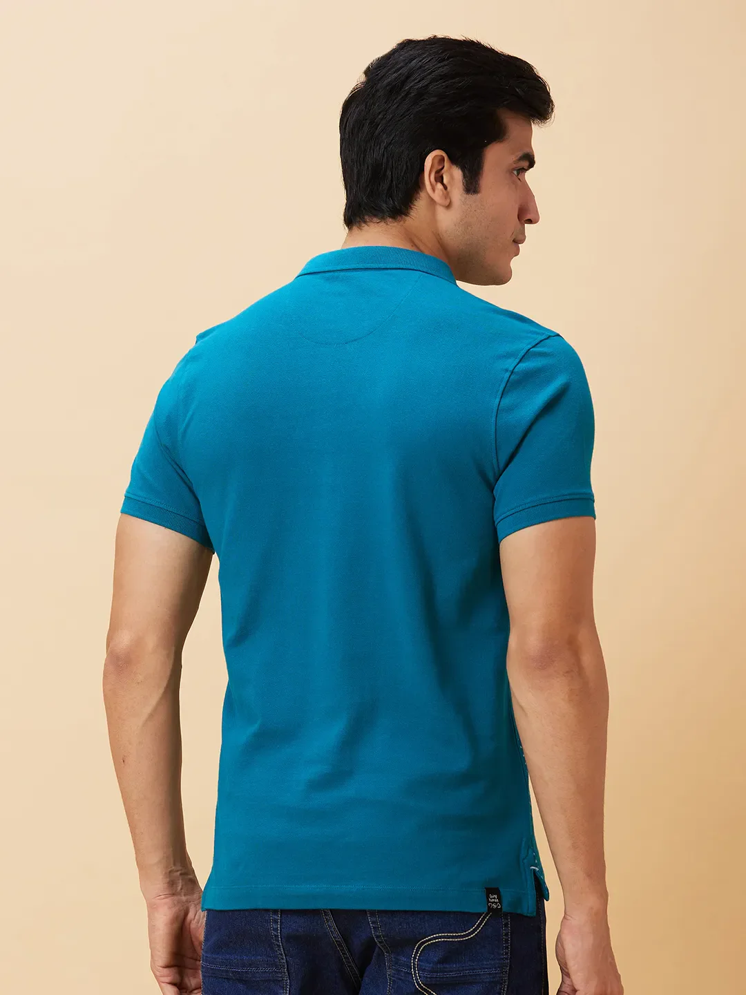 Blue Regular Fit Men's Polo T-Shirt by Being Human Clothing - Image 2