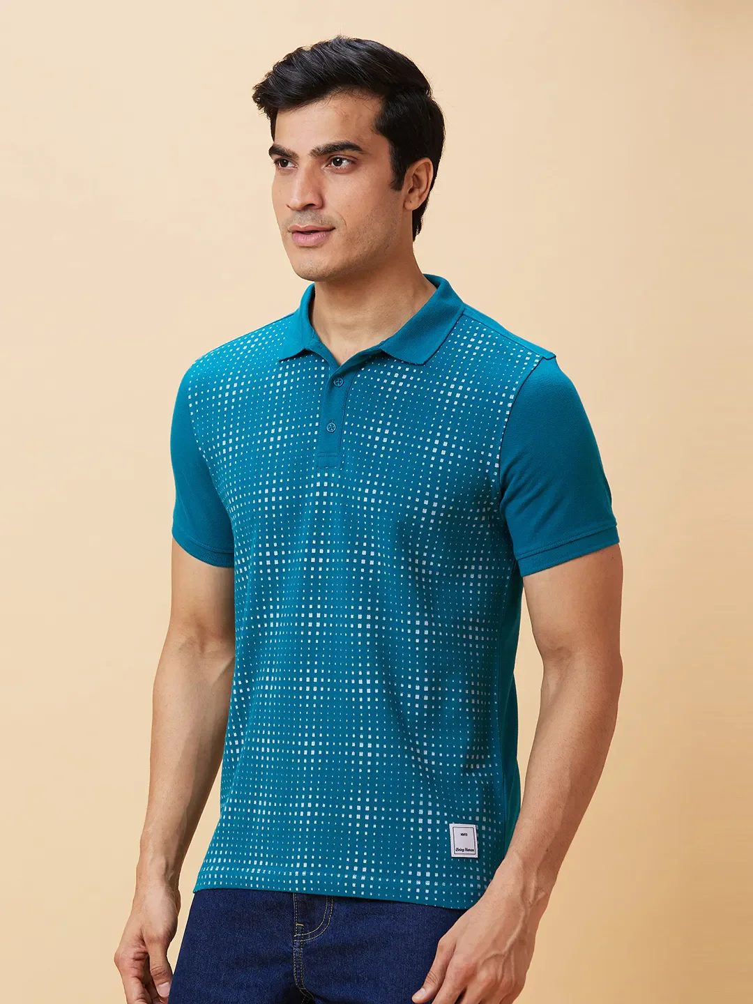 Blue Regular Fit Men's Polo T-Shirt by Being Human Clothing - Image 3