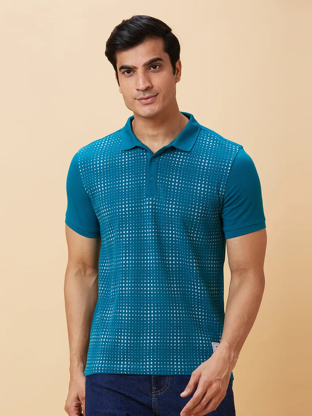 Blue Regular Fit Men's Polo T-Shirt by Being Human Clothing - Image 6