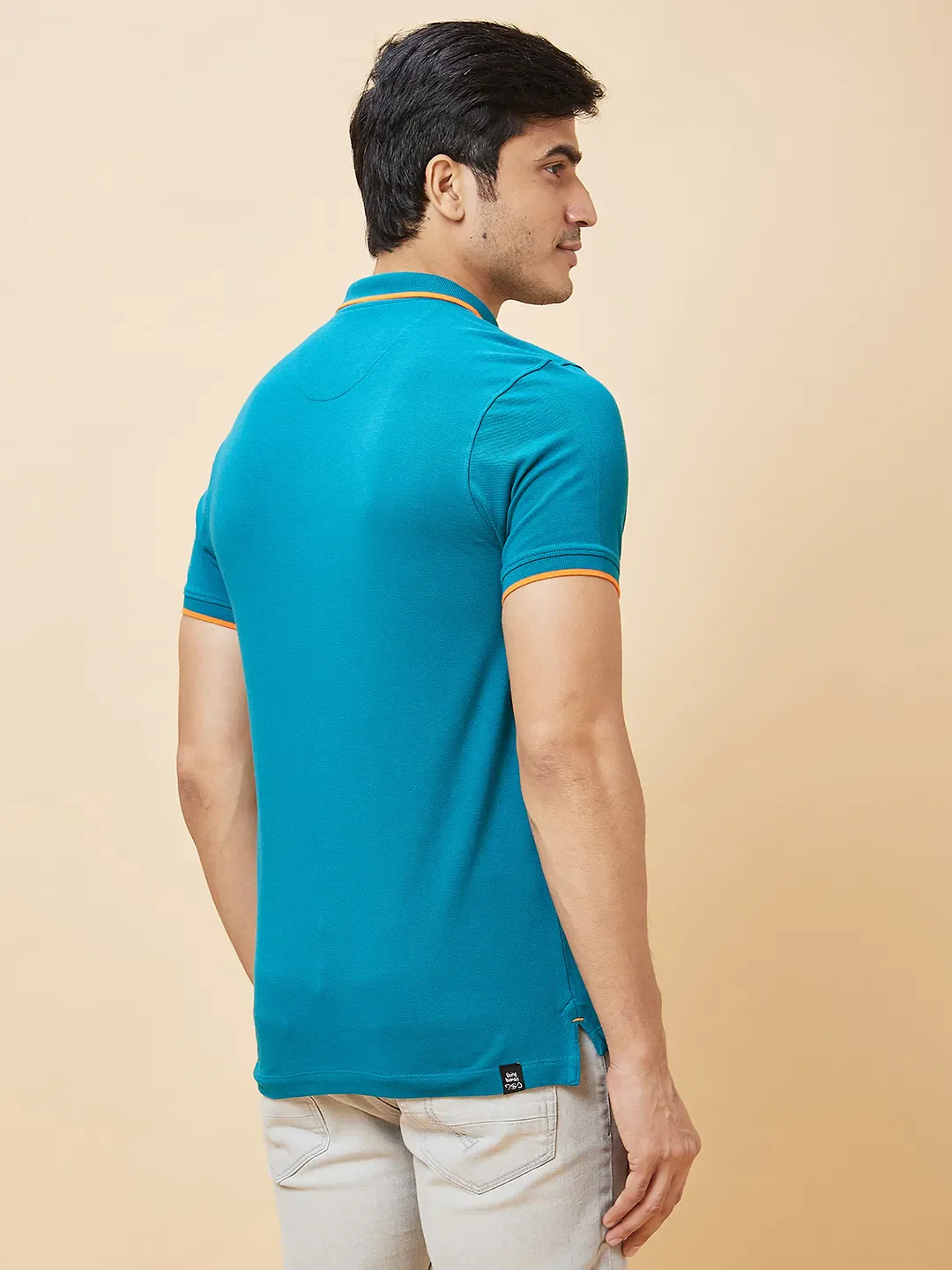 Blue Regular Fit Men's Polo T-Shirt by Being Human Clothing - Image 3
