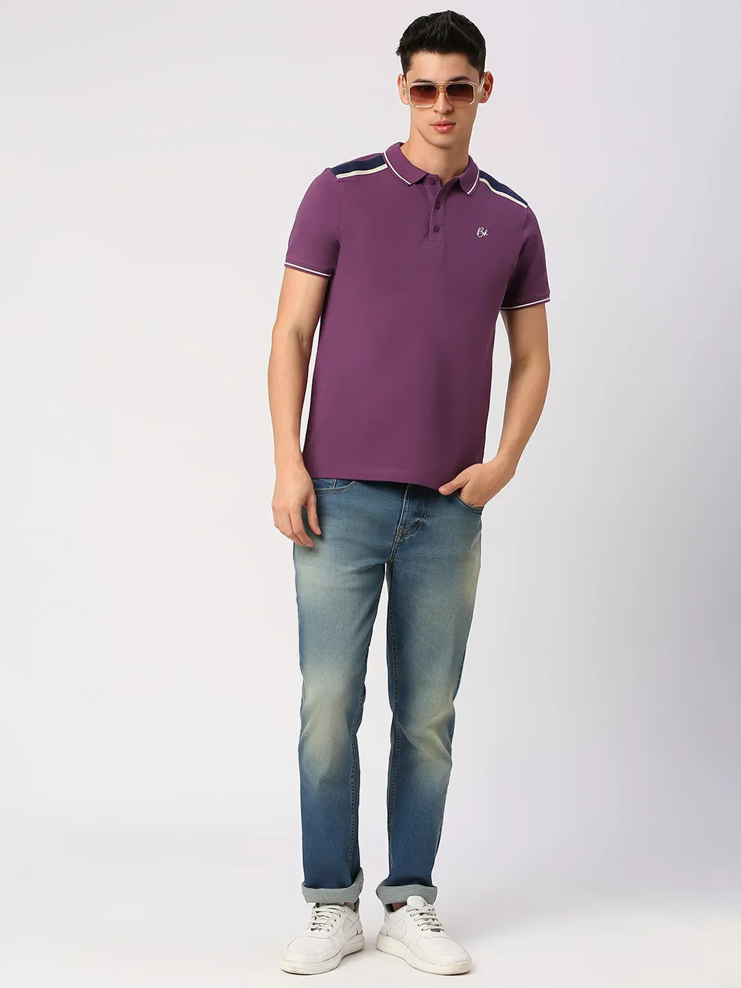 Green Regular Fit Men's Polo T-Shirt by Being Human Clothing - Image 6