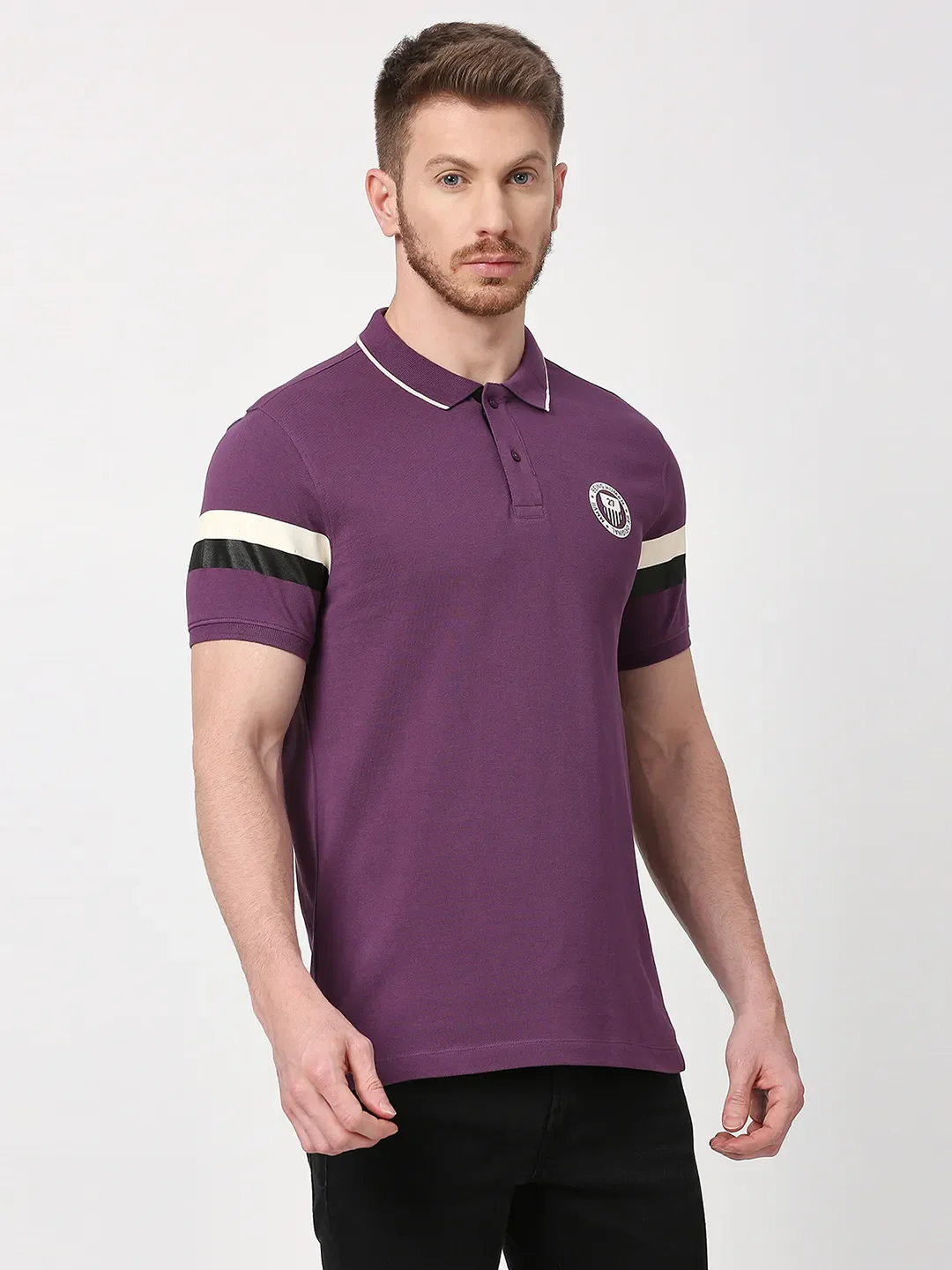 Grape Regular Fit Men's Polo T-Shirt by Being Human Clothing - Image 4