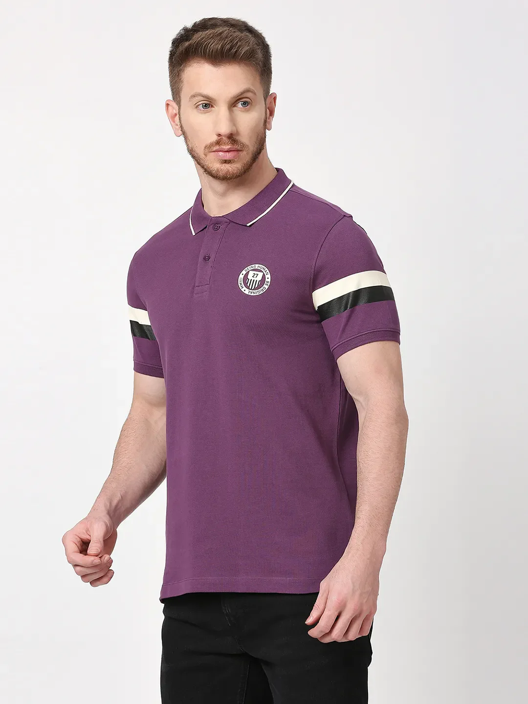 Grape Regular Fit Men's Polo T-Shirt by Being Human Clothing - Image 5