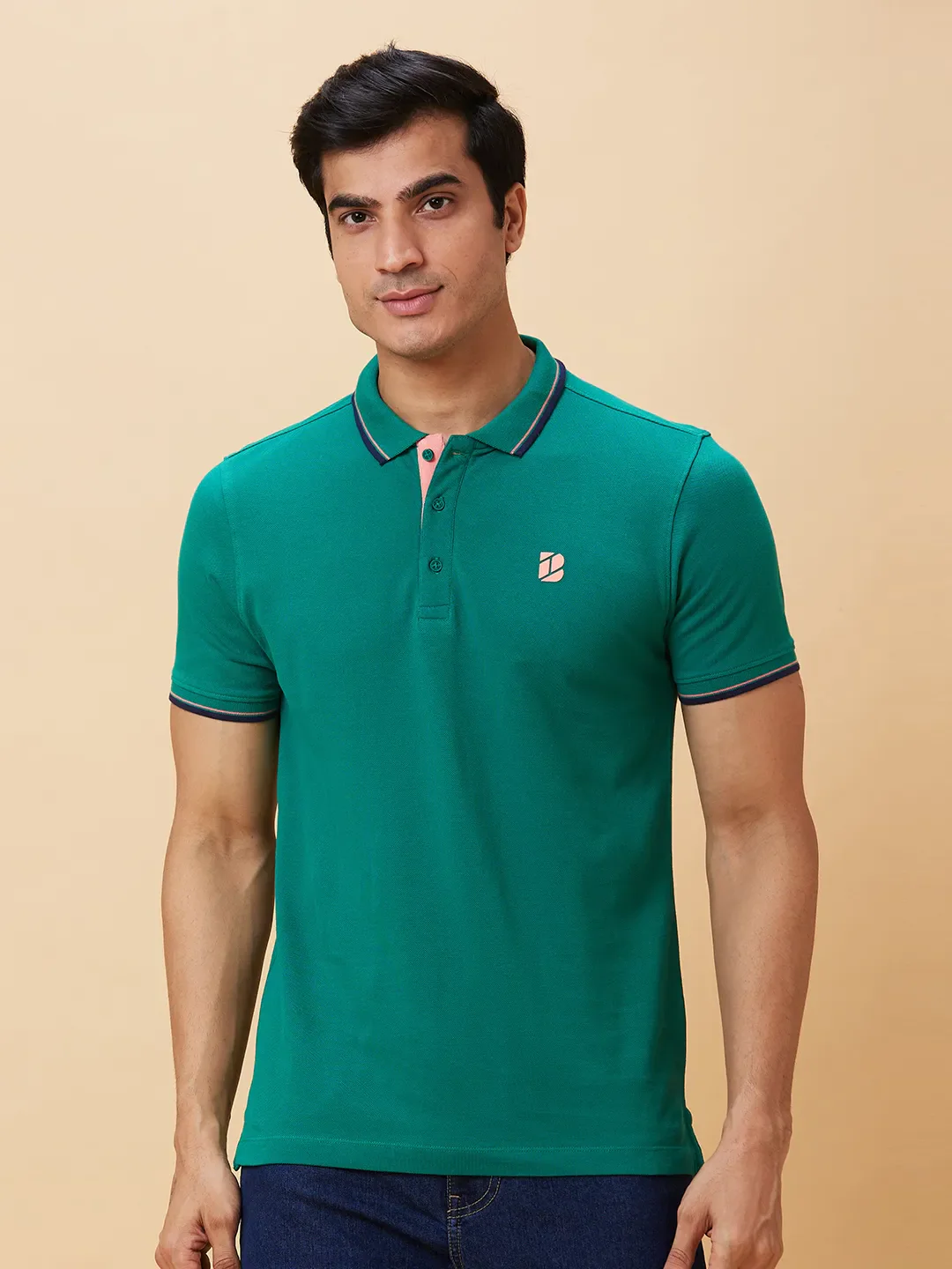 Green Regular Fit Men's Polo T-Shirt by Being Human Clothing - Image 6