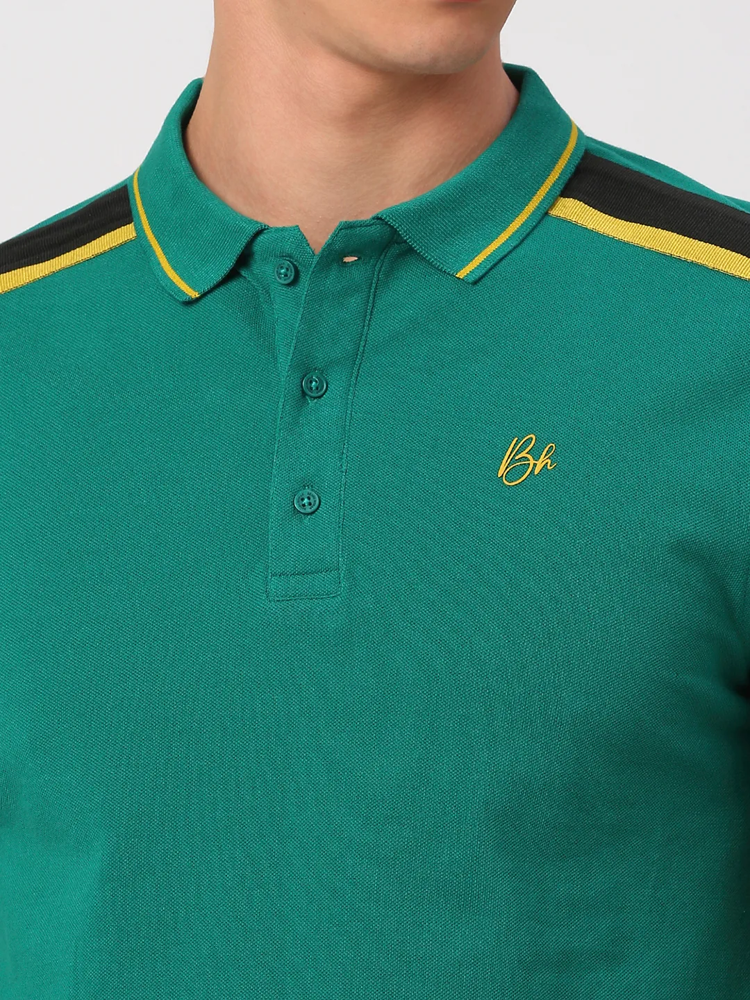 Green Regular Fit Men's Polo T-Shirt by Being Human Clothing - Image 5