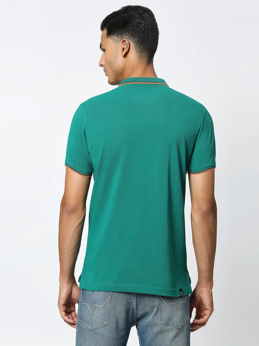 Green Regular Fit Men's Polo T-Shirt by Being Human Clothing - Image 4