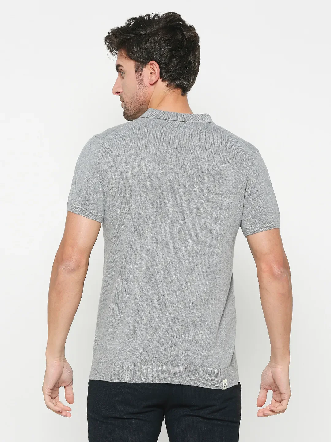 Grey Regular Fit Men's Polo T-Shirt by Being Human Clothing - Image 4