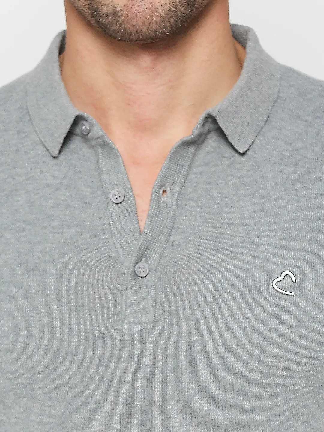 Grey Regular Fit Men's Polo T-Shirt by Being Human Clothing - Image 5