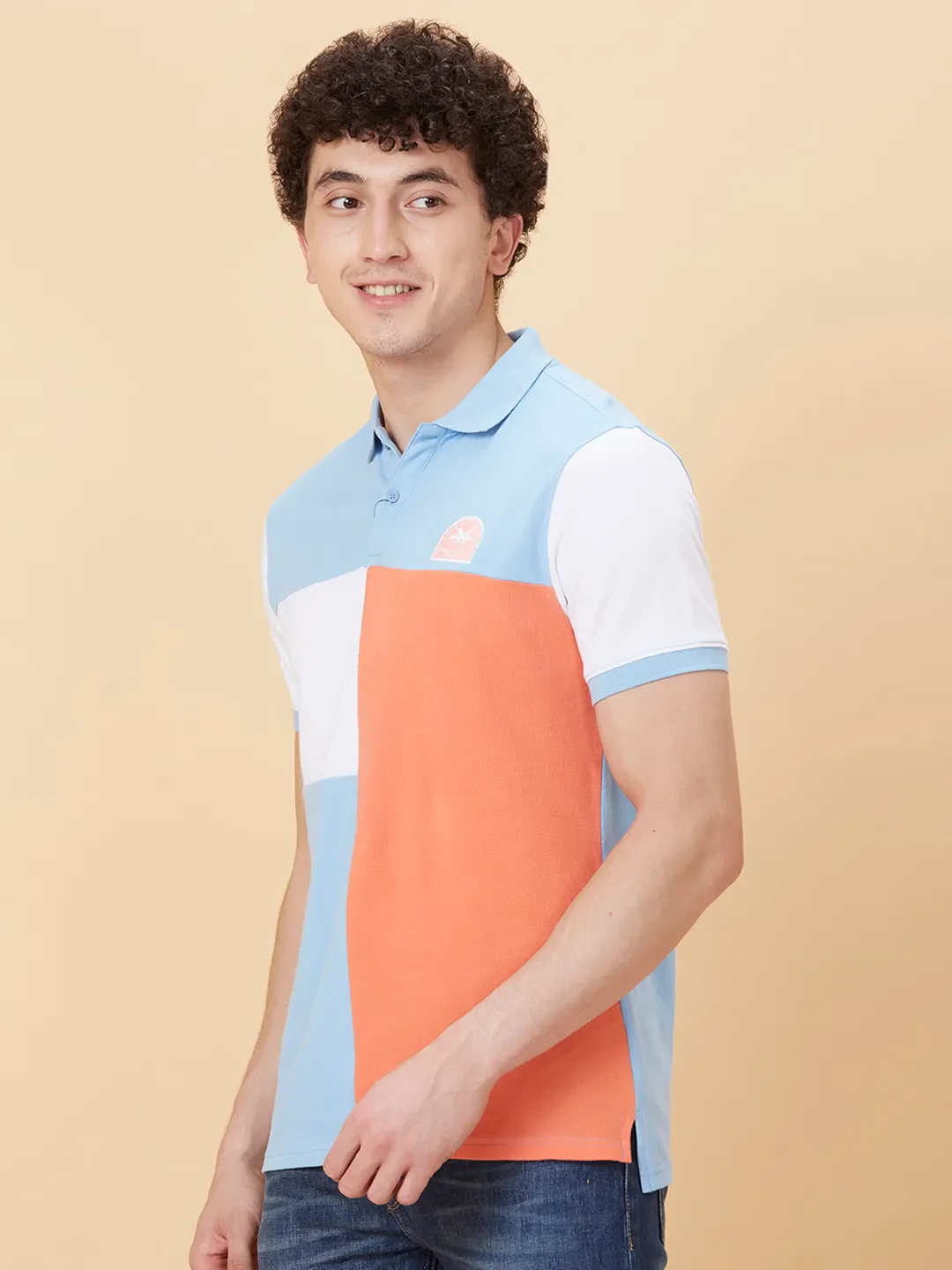 Blue Regular Fit Men's Polo T-Shirt by Being Human Clothing - Image 4