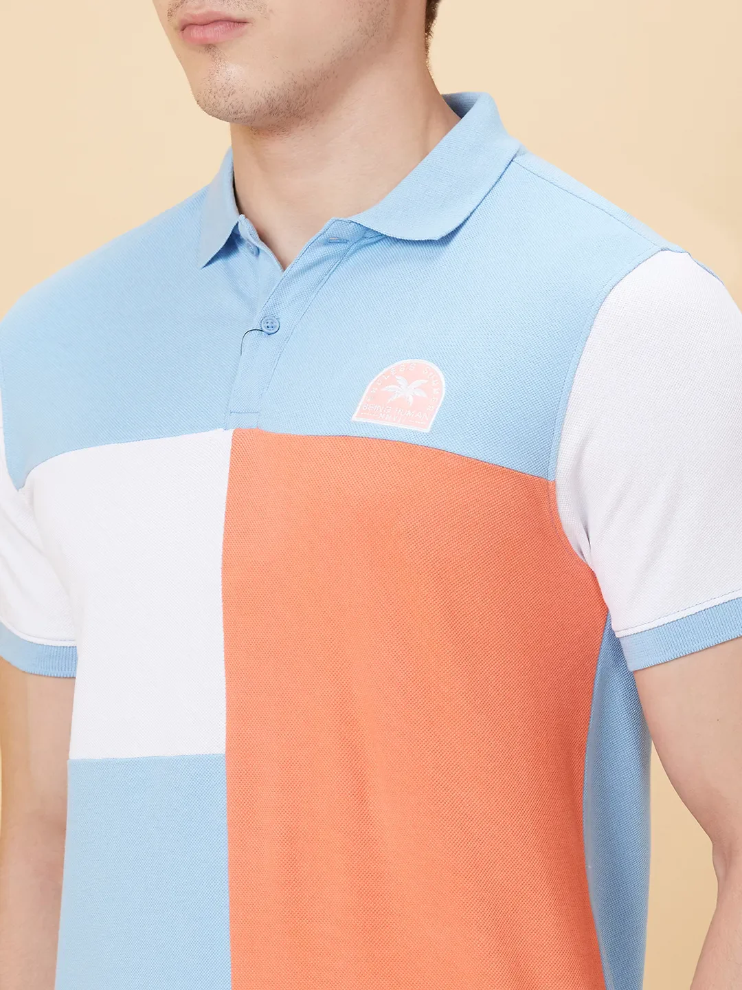 Blue Regular Fit Men's Polo T-Shirt by Being Human Clothing - Image 5