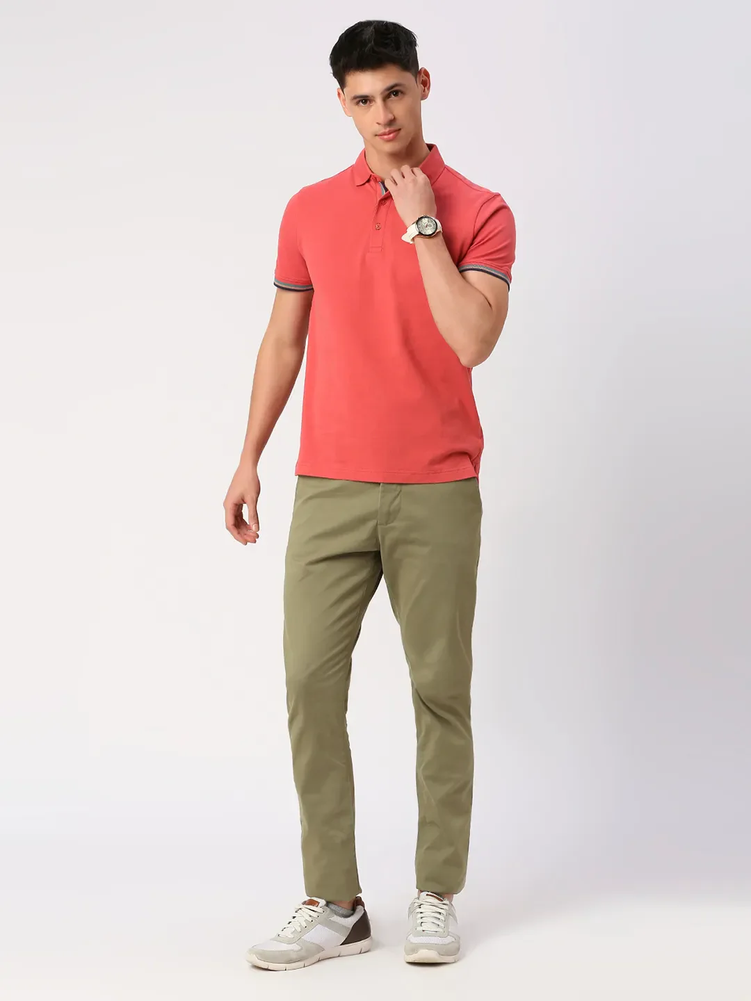 Red Regular Fit Men's Polo T-Shirt by Being Human Clothing - Image 6
