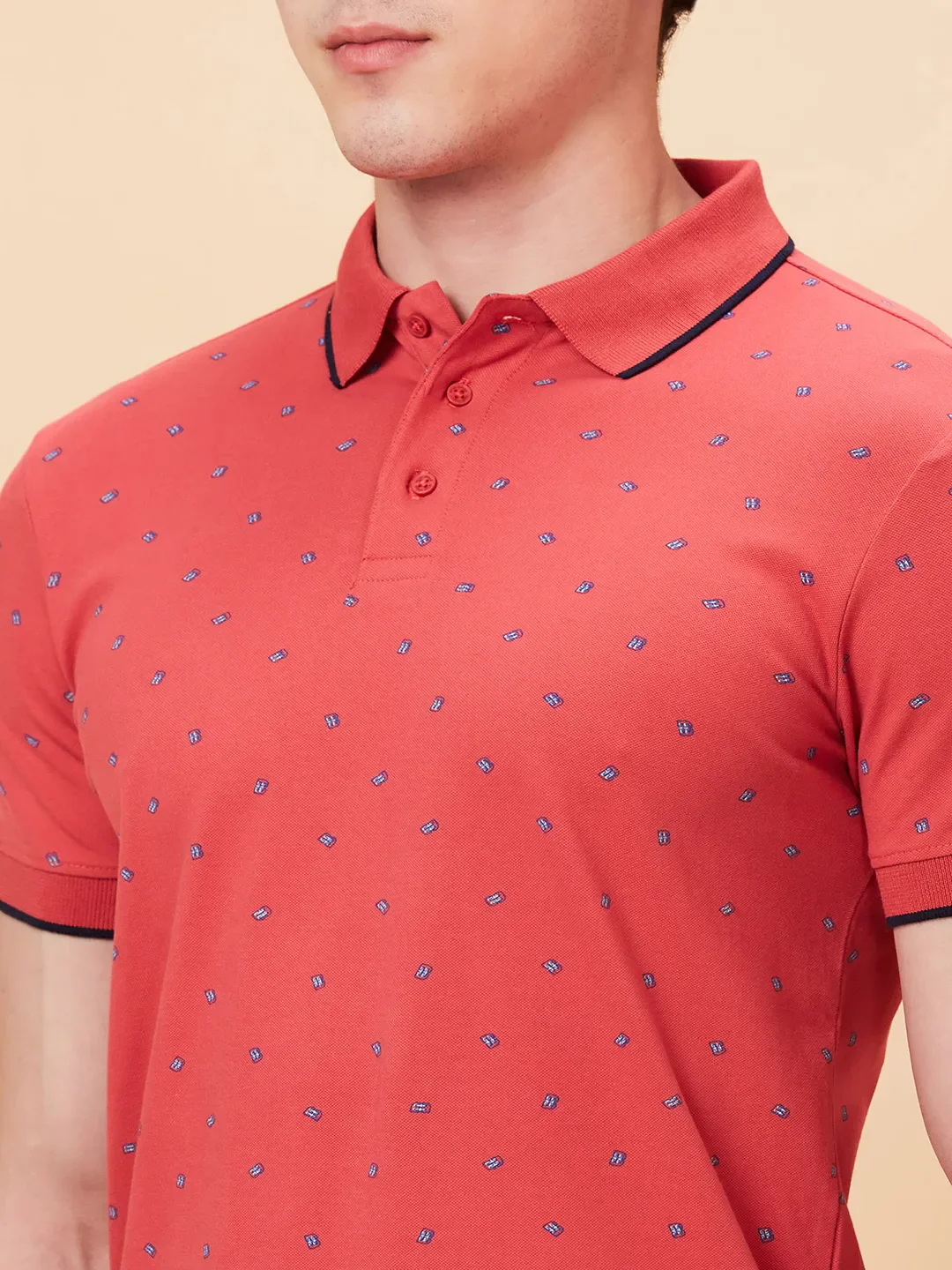 Red Regular Fit Men's Polo T-shirt by Being Human Clothing - Image 5