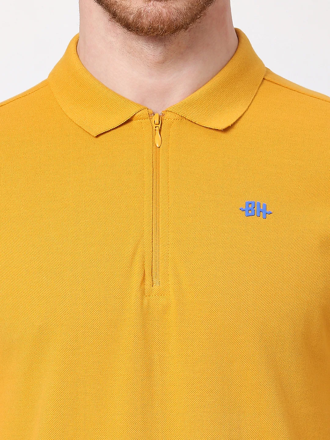 Yellow Regular Fit Men's Polo T-Shirt by Being Human Clothing - Image 5