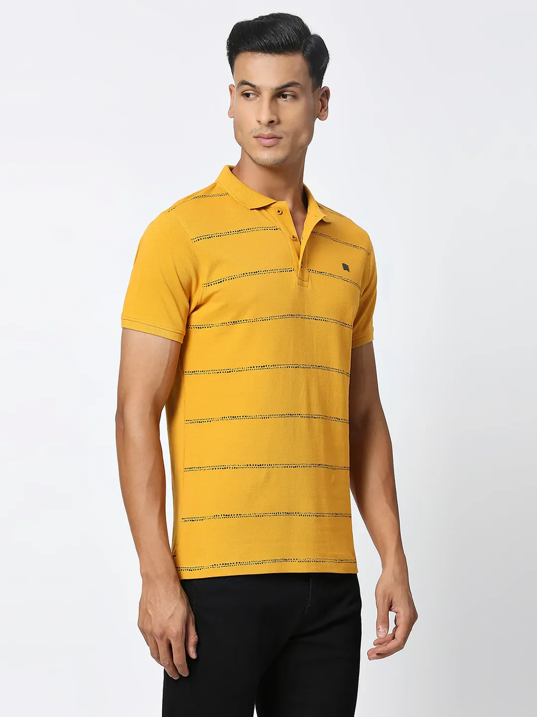 Mustard Regular Fit Men's Polo T-Shirt by Being Human Clothing - Image 3