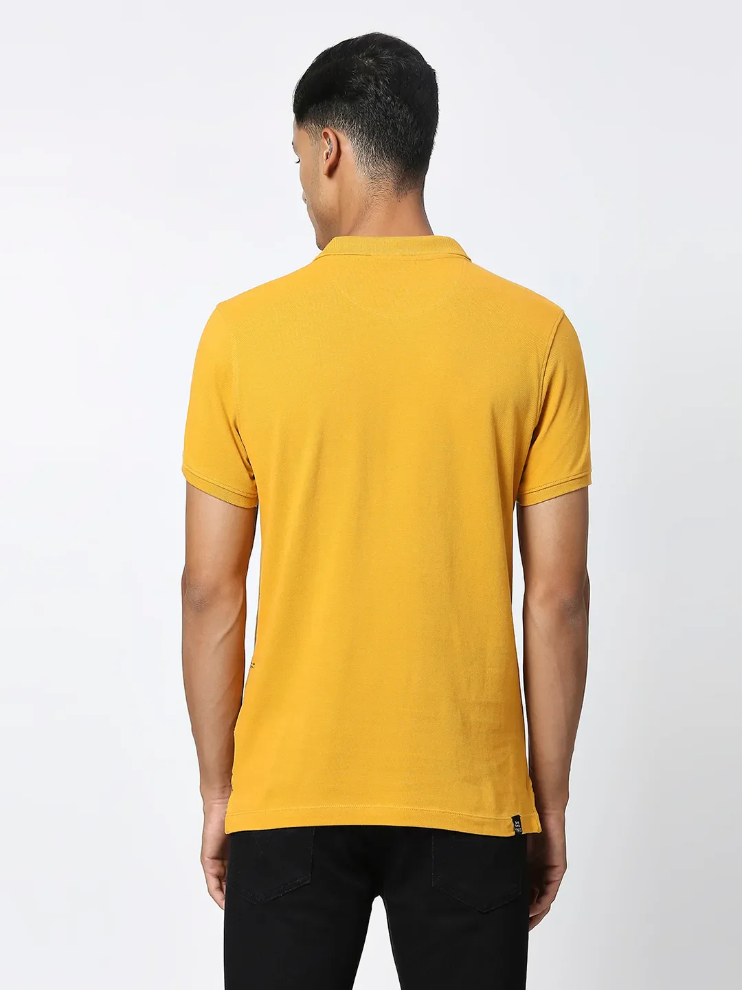 Mustard Regular Fit Men's Polo T-Shirt by Being Human Clothing - Image 4