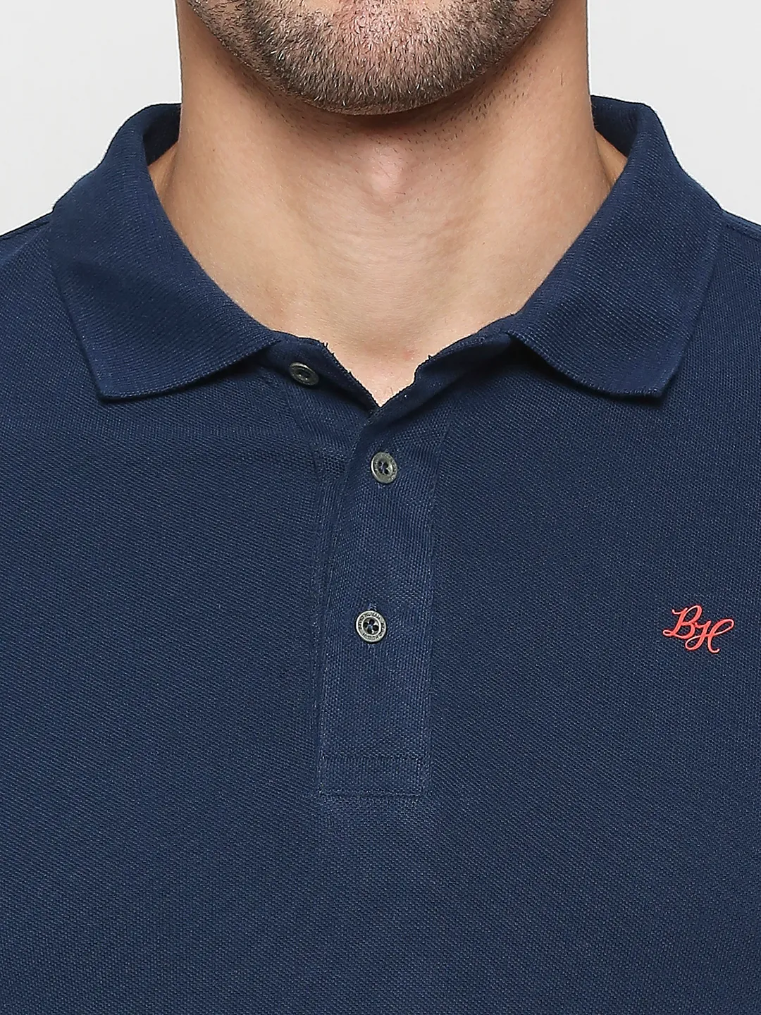 Navy Regular Fit Men's Polo T-shirt by Being Human Clothing - Image 5