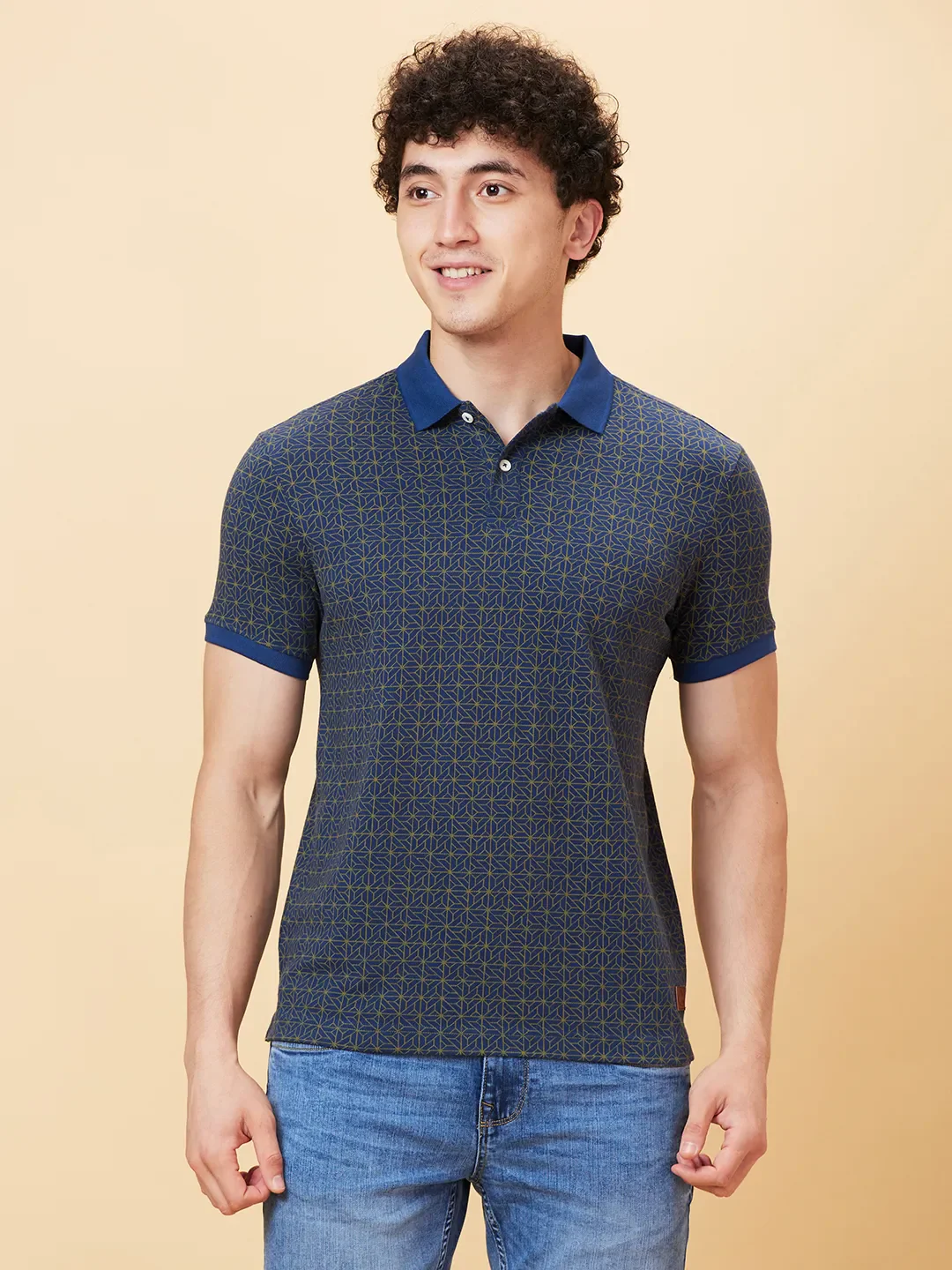 Navy Regular Fit Men's Polo T-shirt by Being Human Clothing