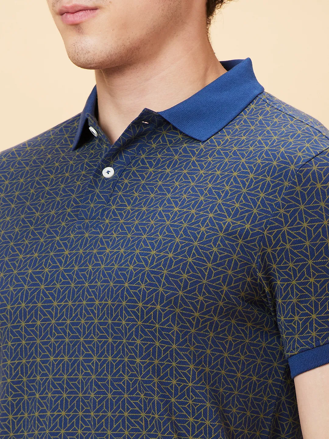 Navy Regular Fit Men's Polo T-shirt by Being Human Clothing - Image 5