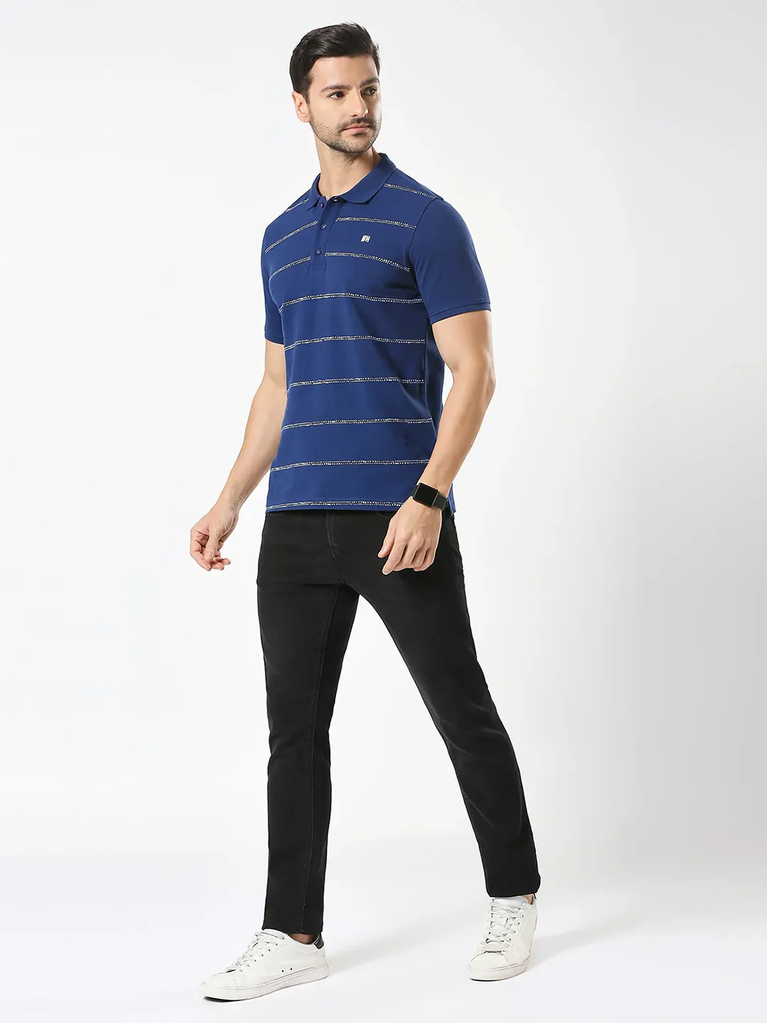 Navy Regular Fit Men's Polo T-Shirt by Being Human Clothing