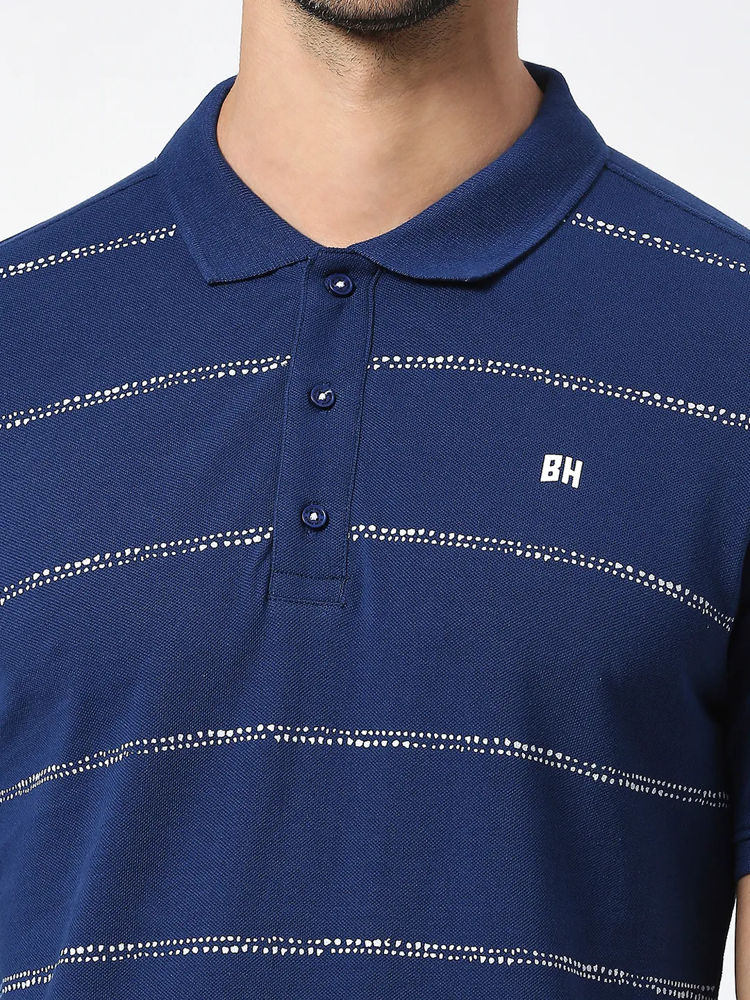 Navy Regular Fit Men's Polo T-Shirt by Being Human Clothing - Image 2