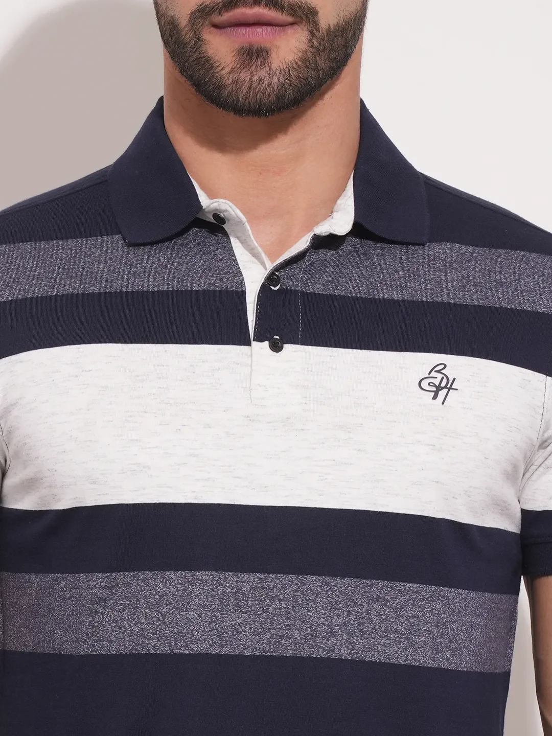 Navy Regular Fit Men's Polo T-Shirt by Being Human Clothing - Image 5