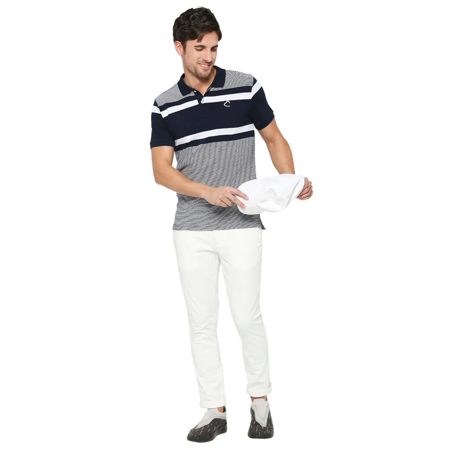 Navy Regular Fit Men's Polo T-Shirt by Being Human Clothing - Image 6