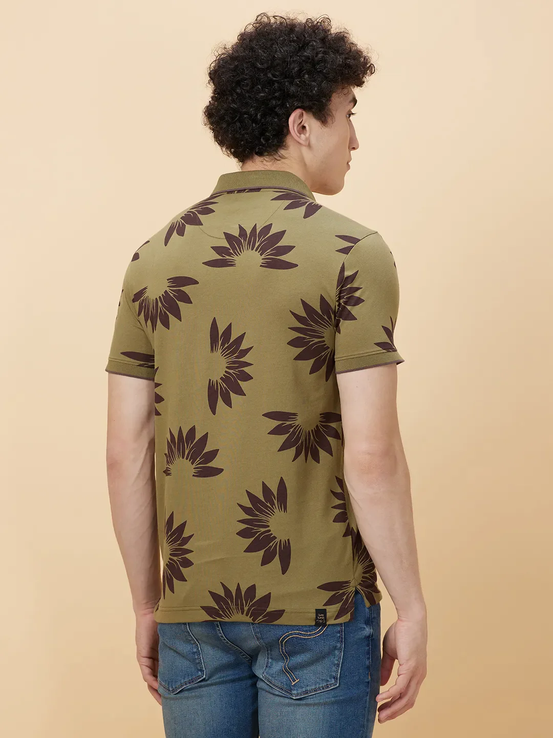 Green Regular Fit Men's Polo T-Shirt by Being Human Clothing - Image 4