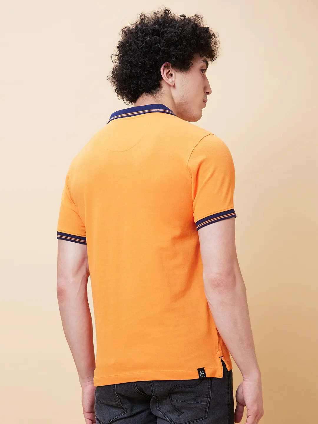 Orange Regular Fit Men's Polo T-Shirt by Being Human Clothing - Image 2