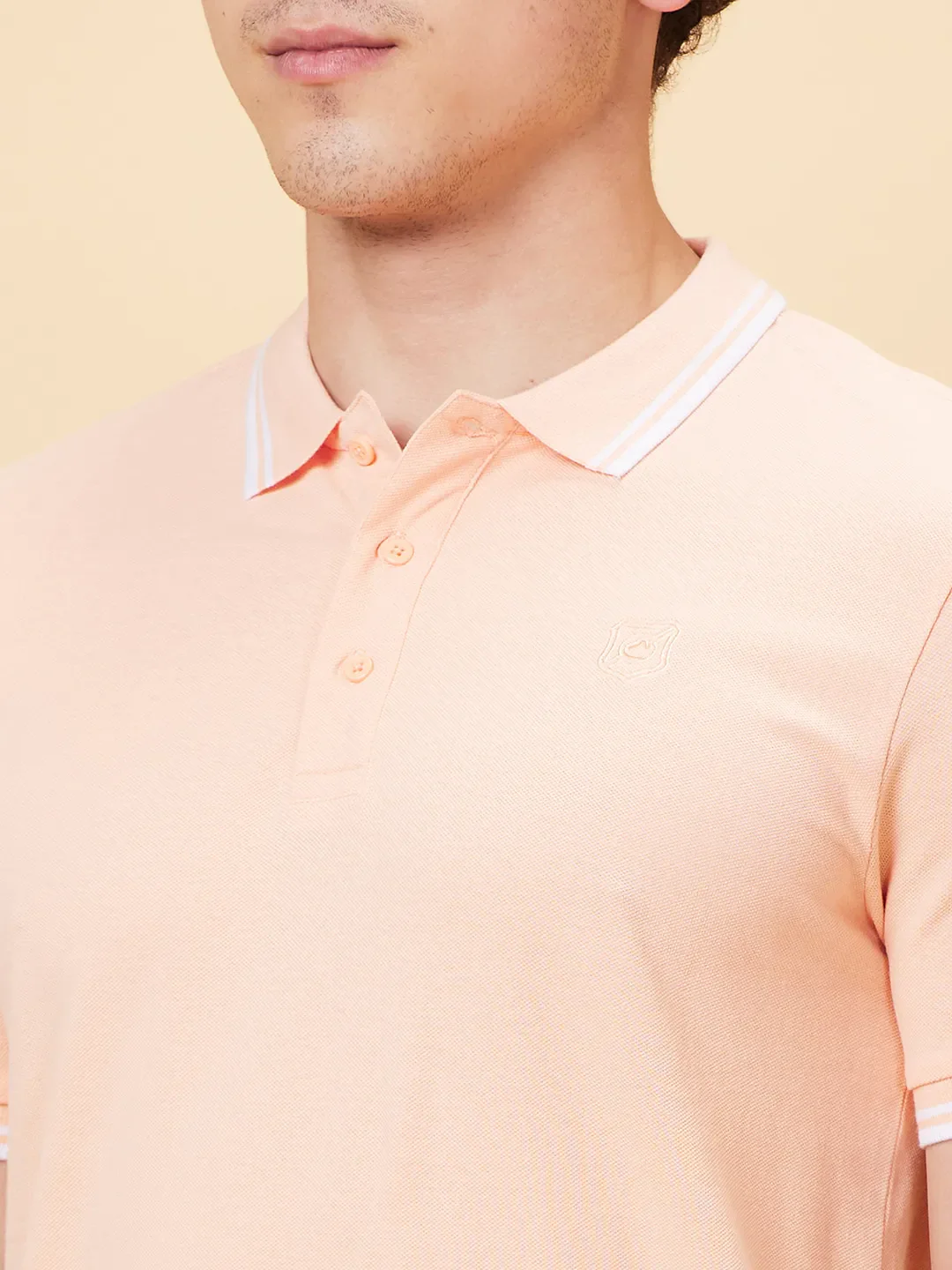 Orange Regular Fit Men's Polo T-shirt by Being Human Clothing - Image 5