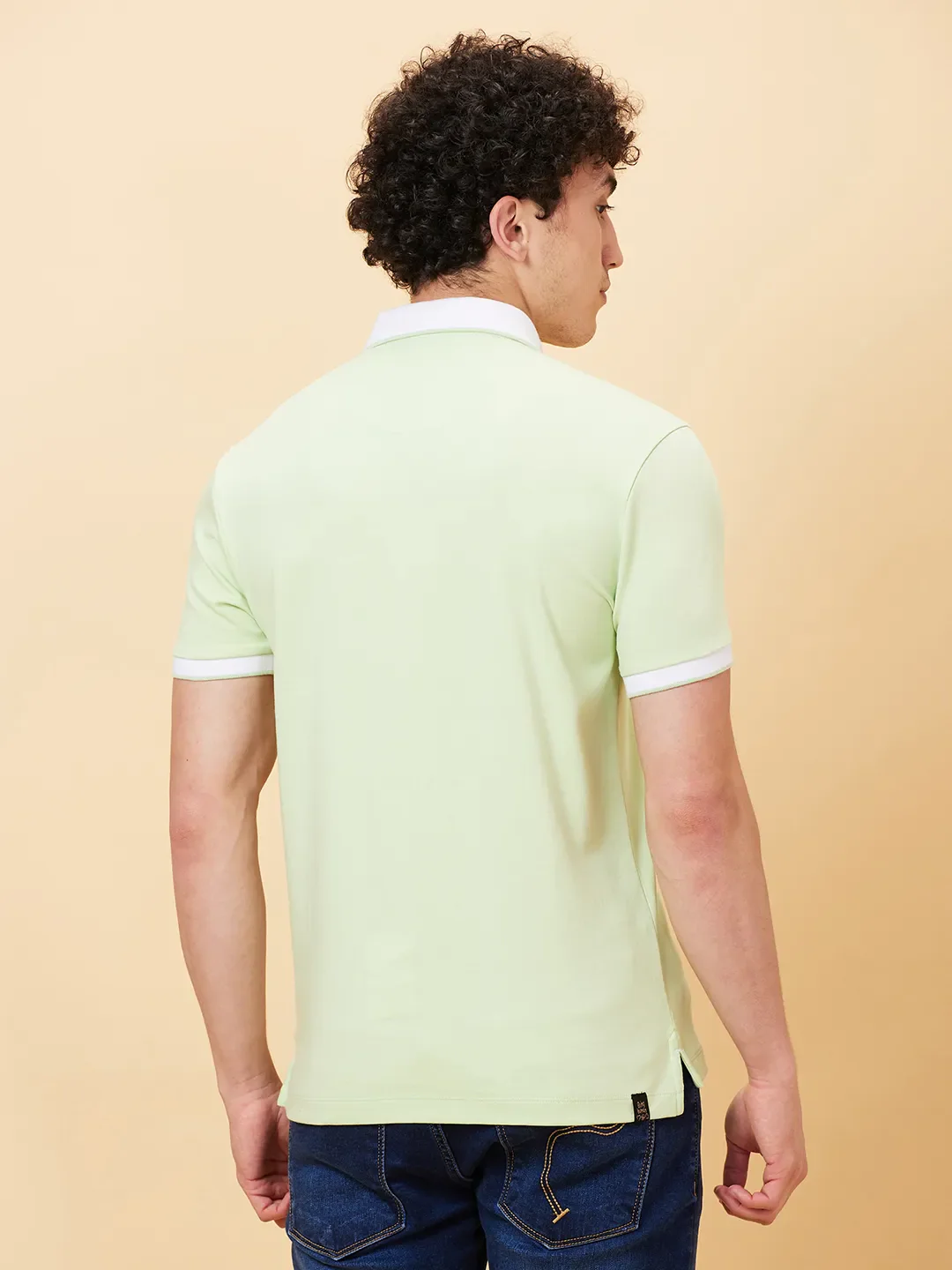 Green Regular Fit Men's Polo T-shirt by Being Human Clothing - Image 4