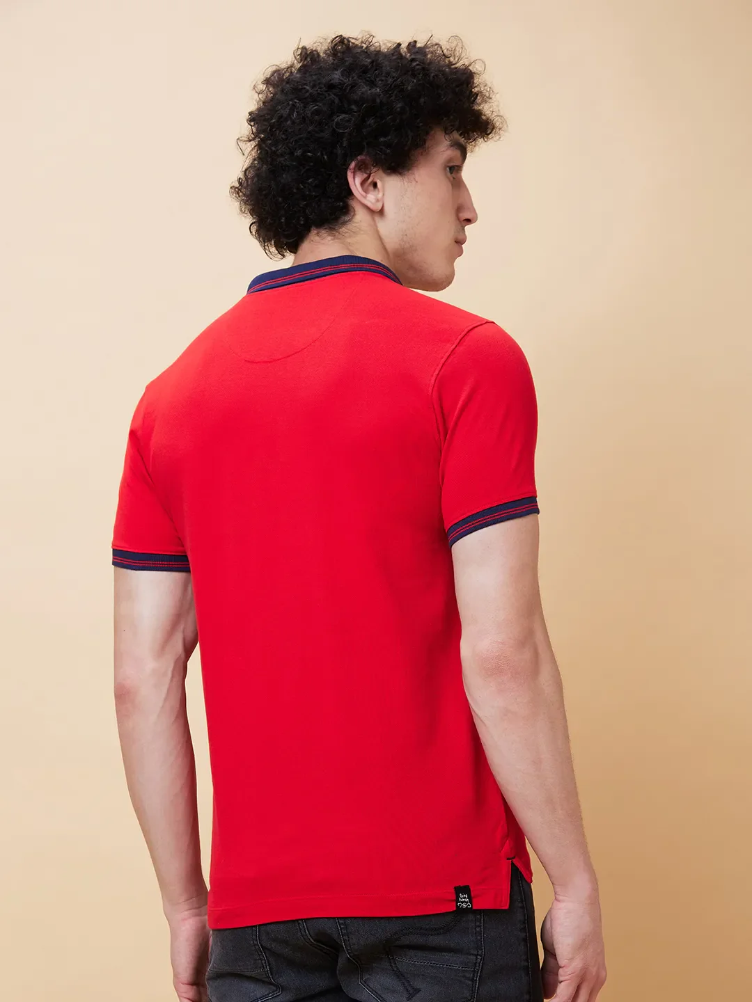 Red Regular Fit Men's Polo T-Shirt by Being Human Clothing - Image 2