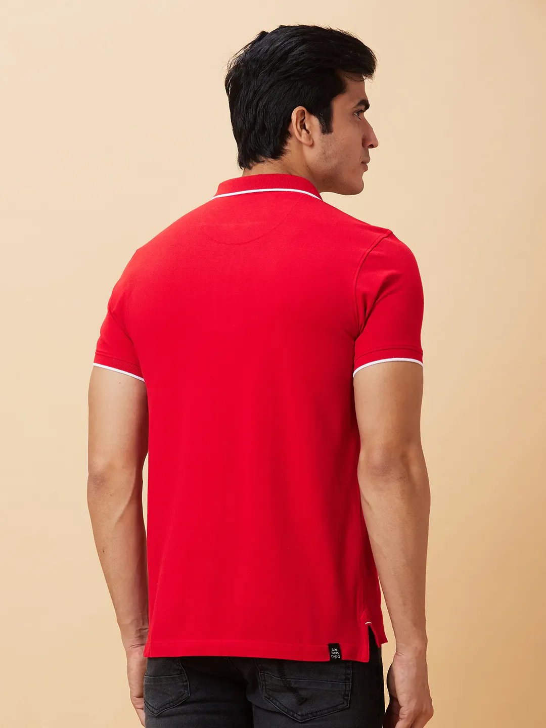 Red Regular Fit Men's Polo T-Shirt by Being Human Clothing - Image 2