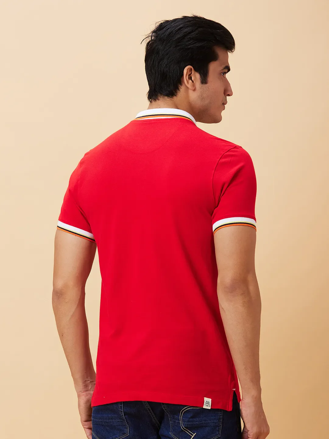 Red Regular Fit Men's Polo T-Shirt by Being Human Clothing - Image 2