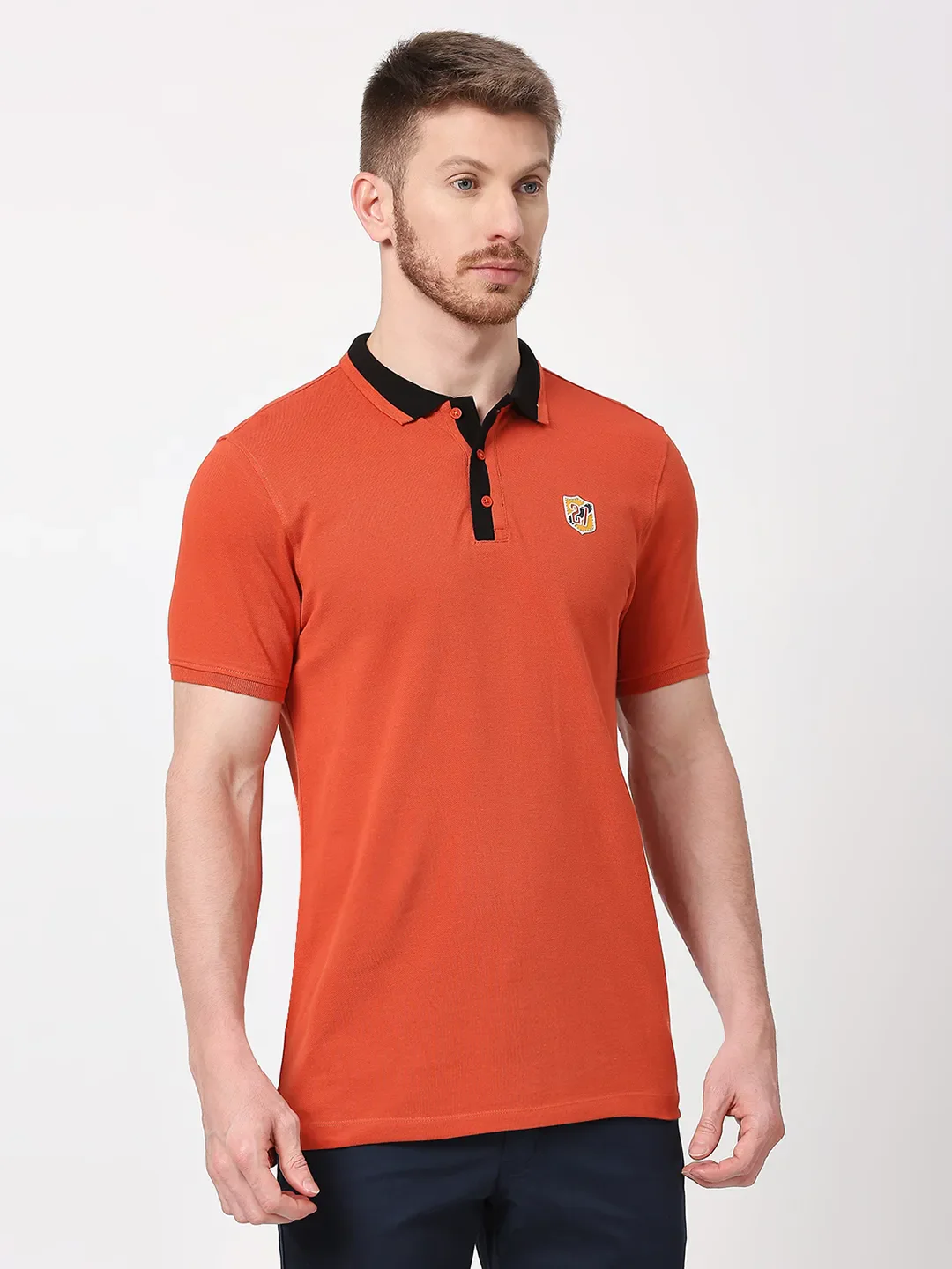 Rust Regular Fit Men's Polo T-Shirt by Being Human Clothing - Image 4