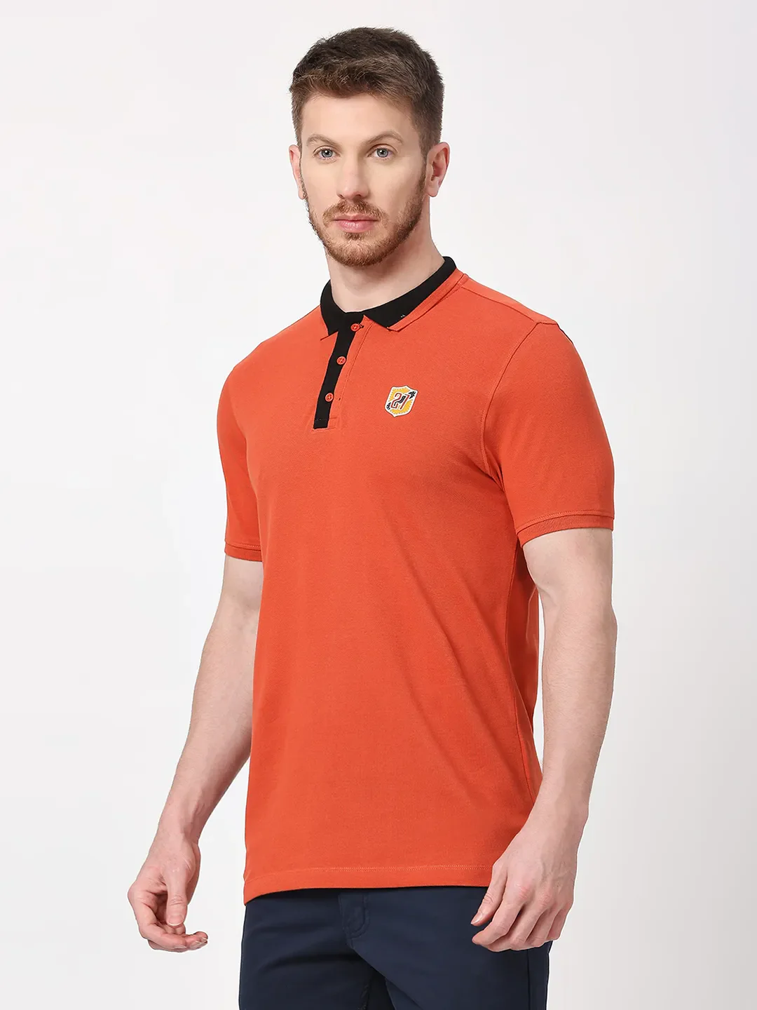 Rust Regular Fit Men's Polo T-Shirt by Being Human Clothing - Image 5