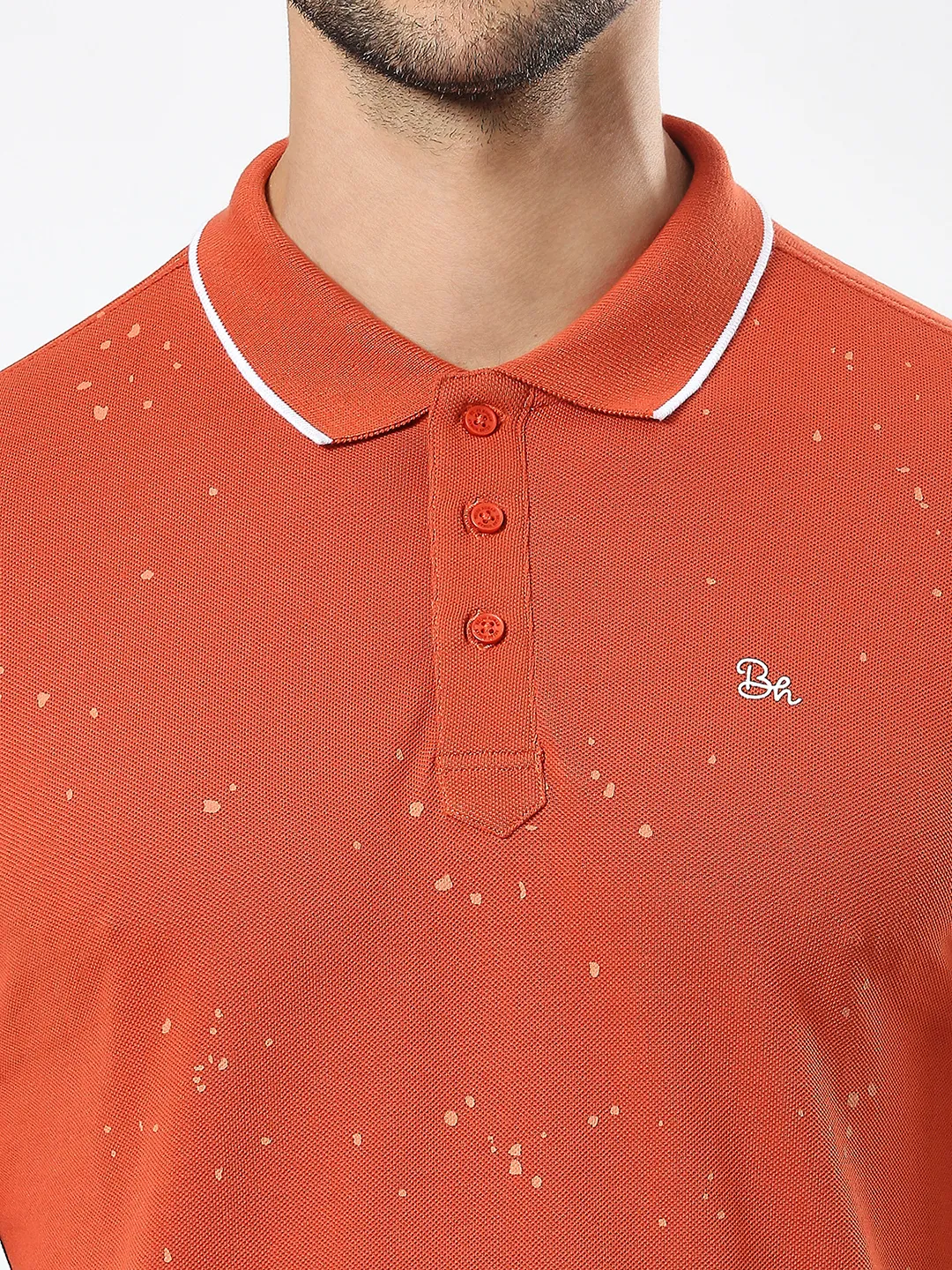 Orange Regular Fit Men's Polo T-Shirt by Being Human Clothing - Image 2