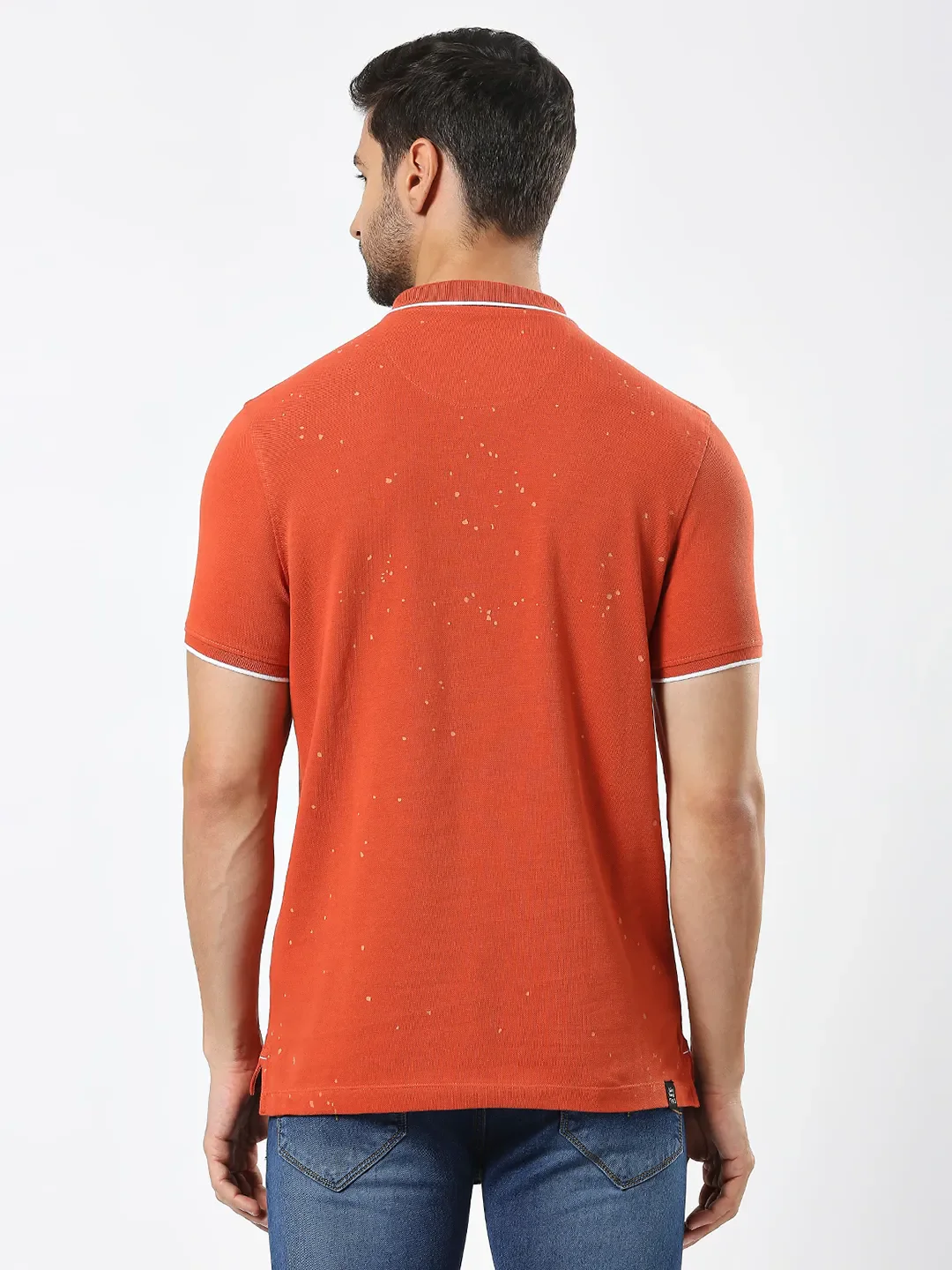 Orange Regular Fit Men's Polo T-Shirt by Being Human Clothing - Image 3