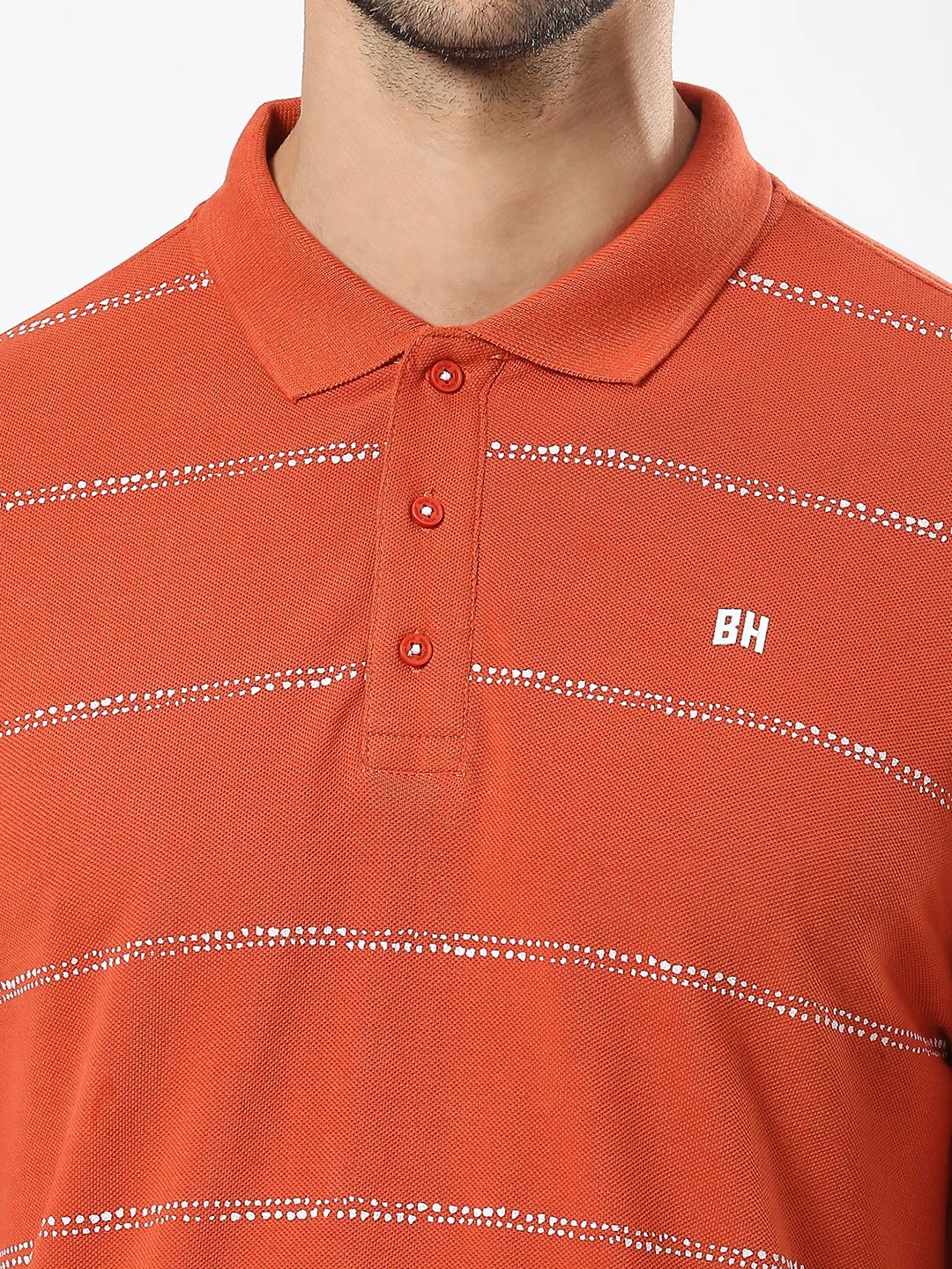 Rust Regular Fit Men's Polo T-Shirt by Being Human Clothing - Image 5