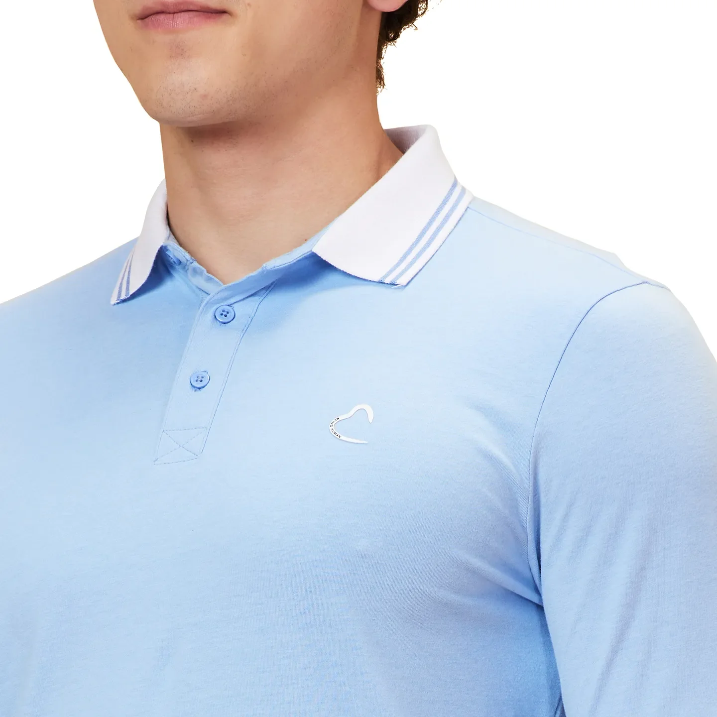 Blue Regular Fit Men's Long Sleeves Polo T-Shirt by Being Human Clothing - Image 5