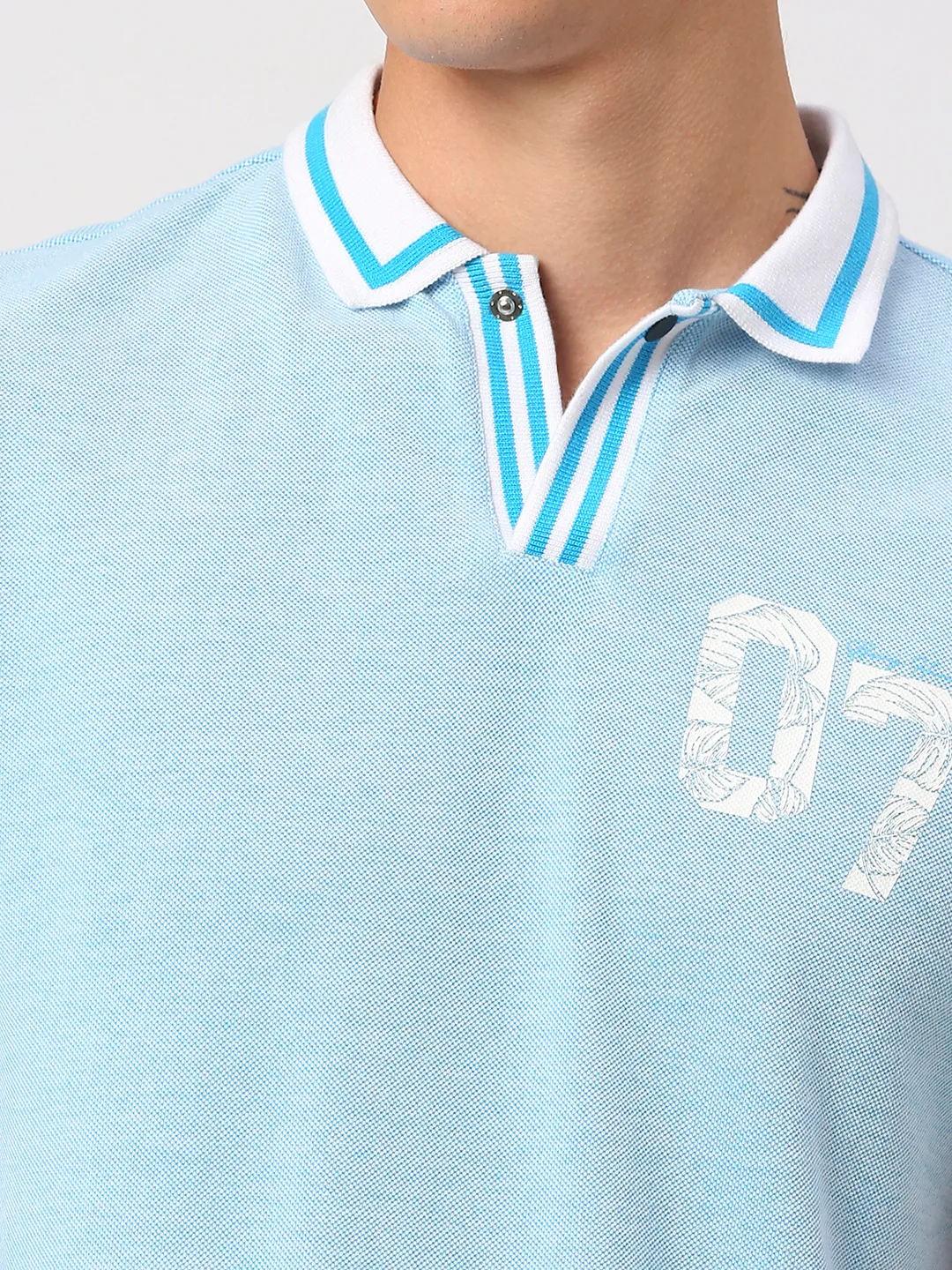 Blue Regular Fit Men's Polo T-Shirt by Being Human Clothing - Image 6