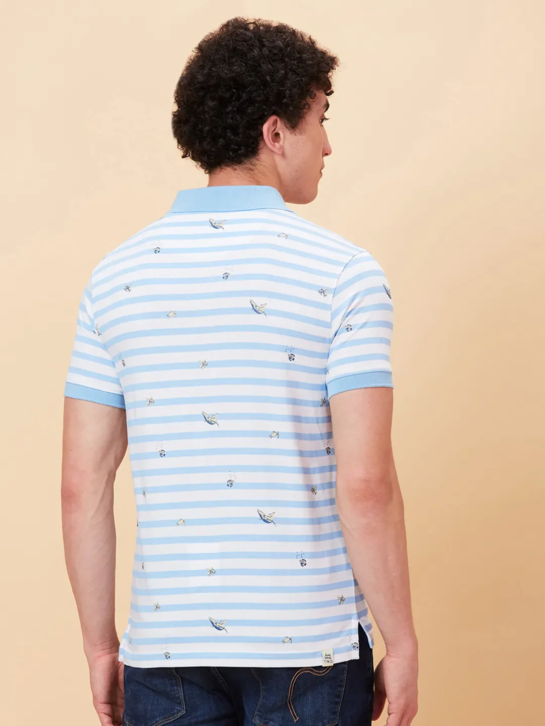 White Regular Fit Men's Polo T-Shirt by Being Human Clothing - Image 3