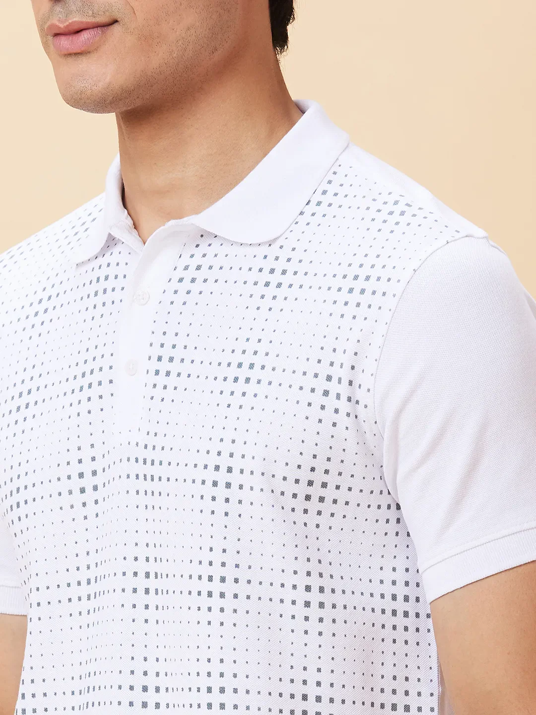 White Regular Fit Men's Polo T-Shirt by Being Human Clothing - Image 4