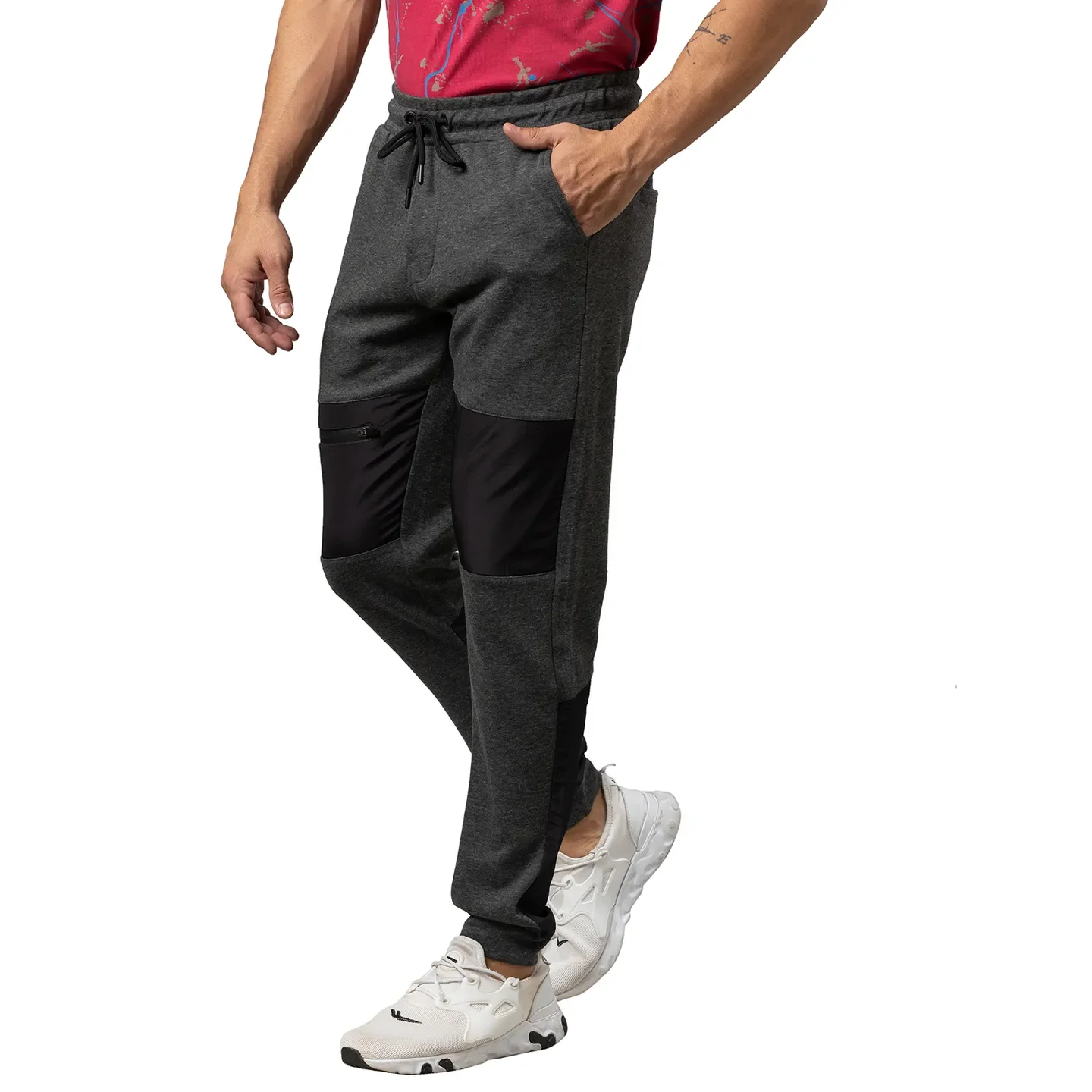 Grey Regular Fit Track Pants For Men By Being Human Clothing - Image 4