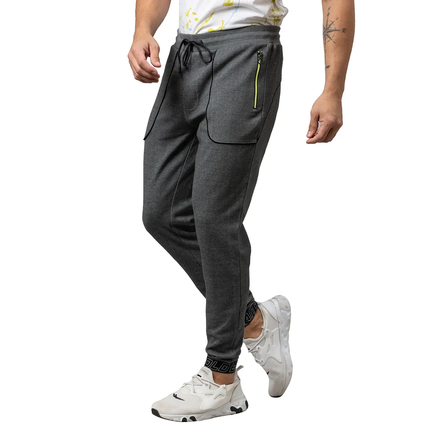 Grey Regular Fit Men's Track Pants by Being Human Clothing - Image 4