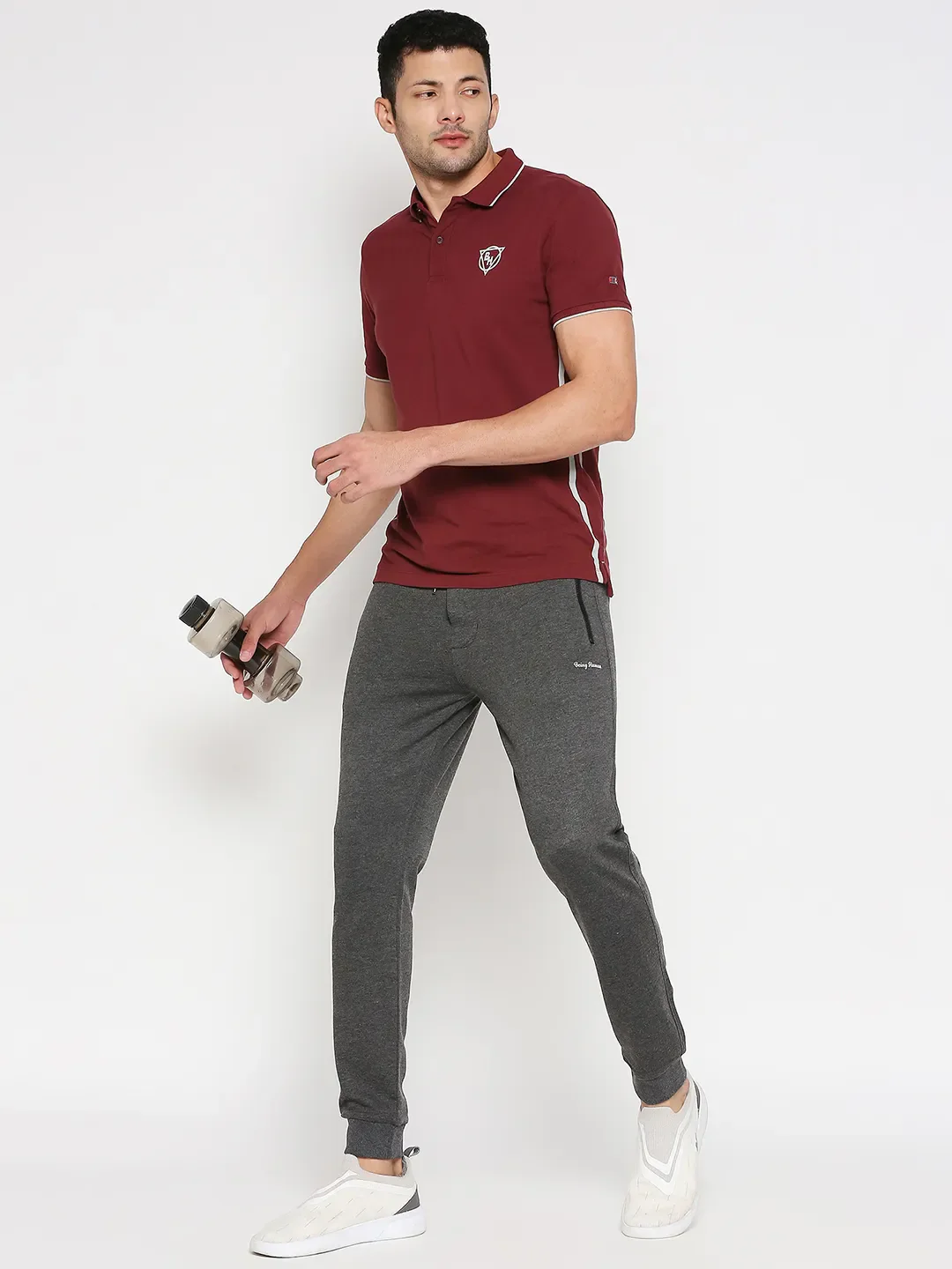 Grey Regular Fit Track Pants For Men By Being Human Clothing - Image 6