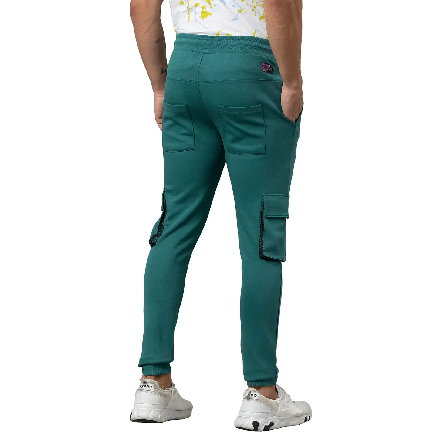 Green Regular Fit Men's Track Pants by Being Human Clothing - Image 3
