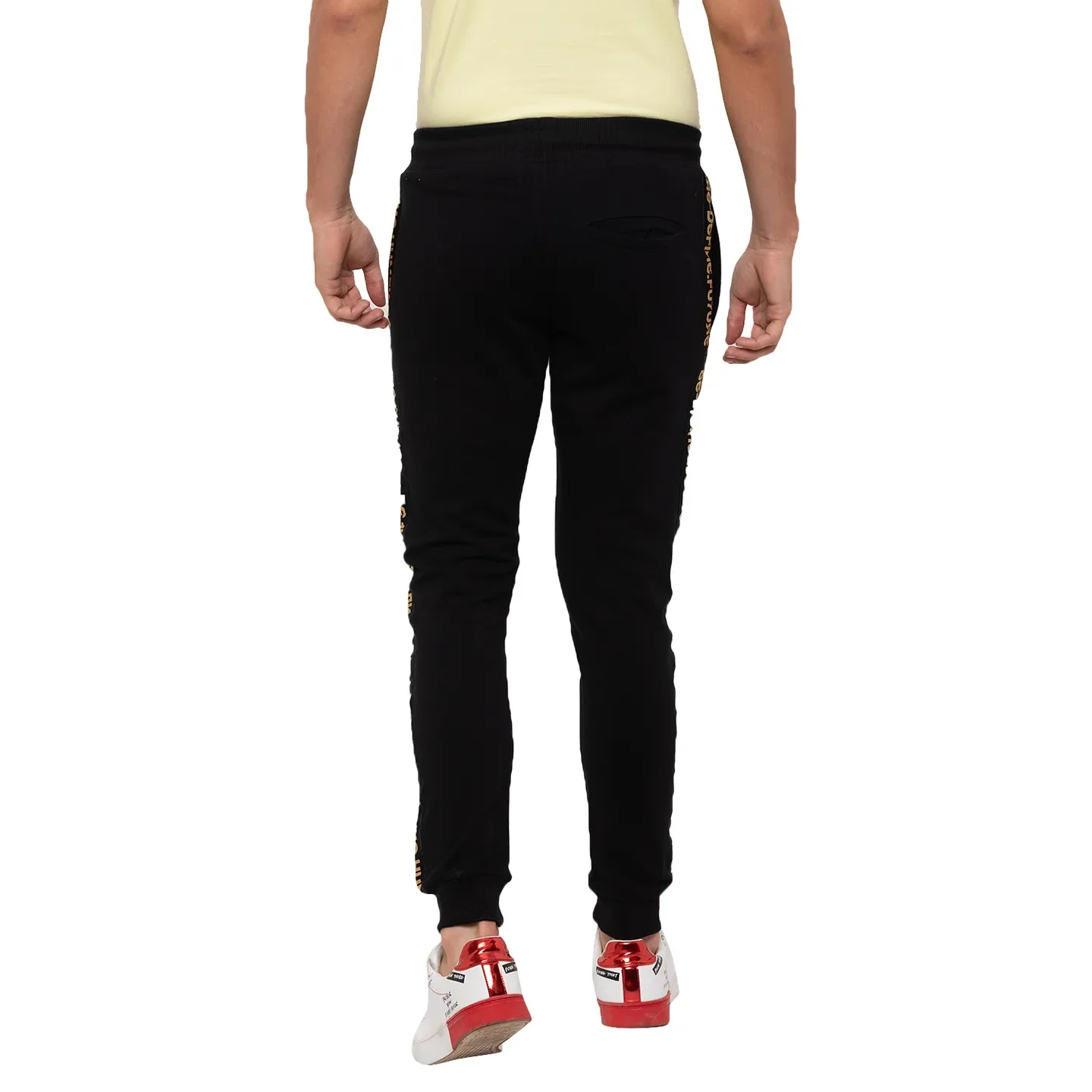 Black Regular Fit  Men's Track Pants by Being Human Clothing - Image 3