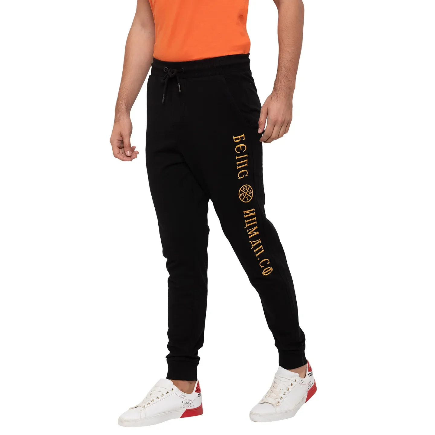 Regular Fit Black Track Pants - Being Human clothing - Image 2