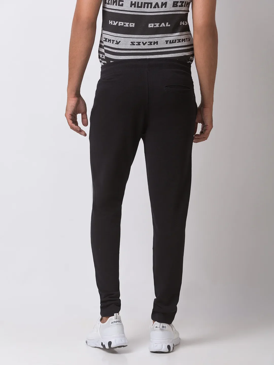 Black Regular Fit Men's Track Pants by Being Human Clothing - Image 5