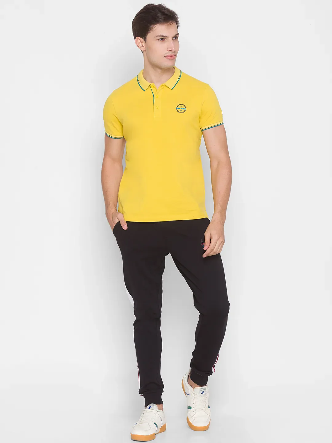 Black Regular Fit Men's Track Pants by Being Human Clothing - Image 2